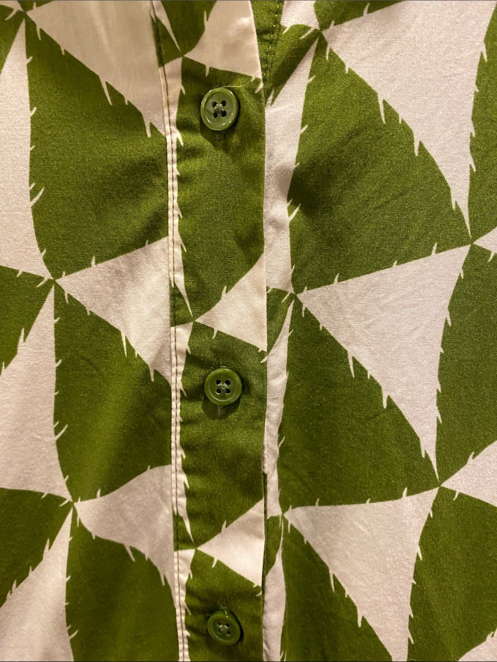 Anthropologie Olive and White Geometric Tiered Maxi Dress - Picture 3 of 4